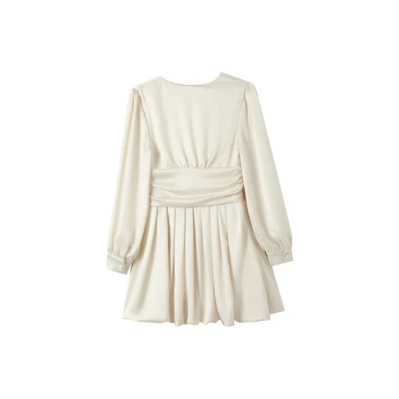 AFGGD Long-Sleeved Dresses Women's Ecru-1