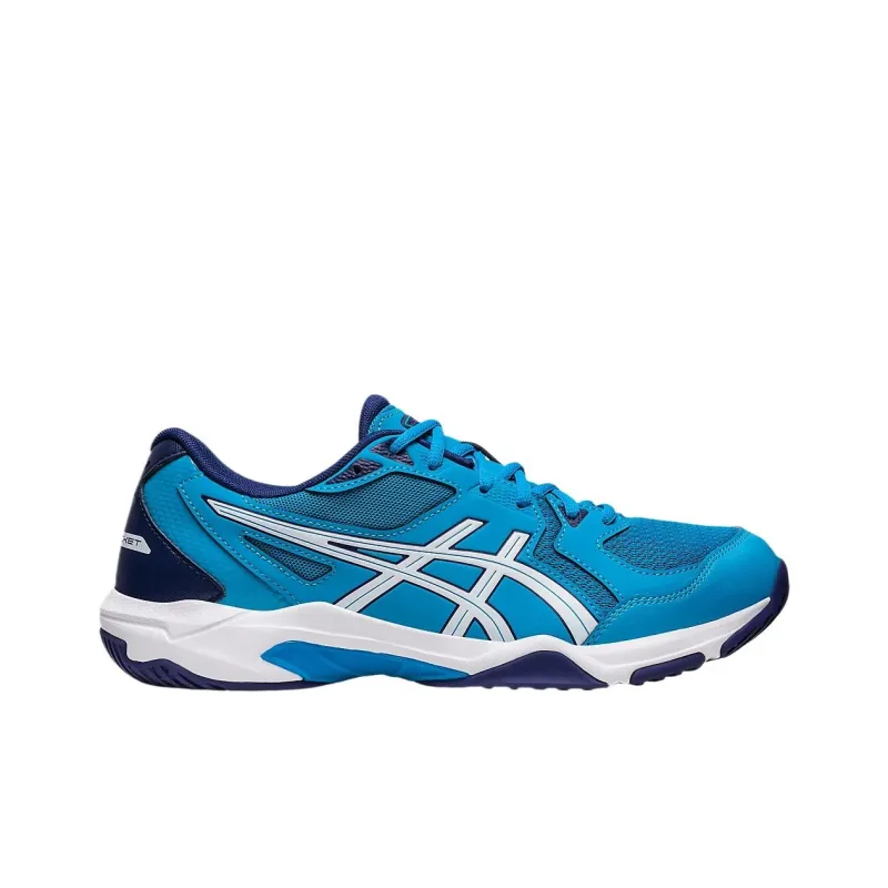 Asics Gel-Rocket 10 Durable Breathable Low-Top Badminton Shoes Men's Island Blue-1