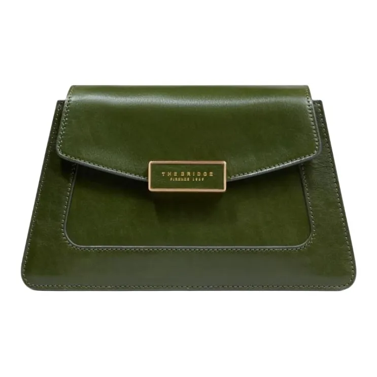 THE BRIDGE Cow Leather Shoulder Bag Women's Green-0