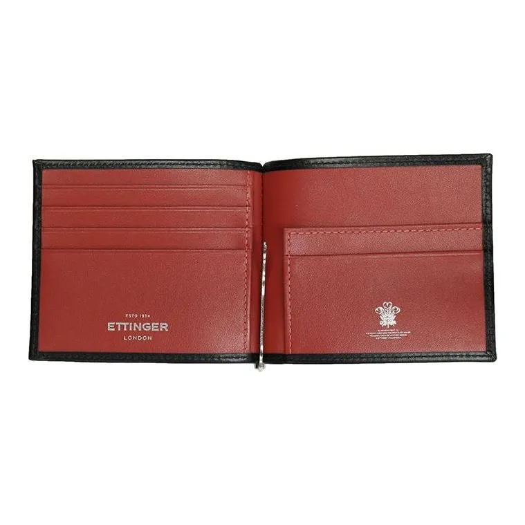 ETTINGER Calfskin Wallet Men's Black & Red Brown-1
