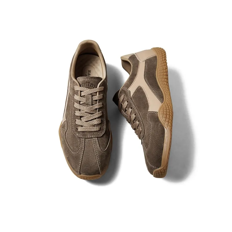 Hautton Low Top Skateboard Shoes Men's Light Coffee-2