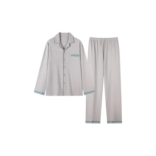 Huggy Kissy Pajama Set Men's Light Gray