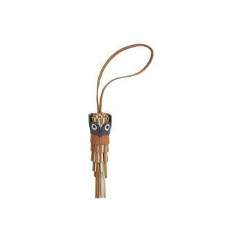 HERMES Charm Sheep Leather With Swift Leather Bag Accessory Women's Brown