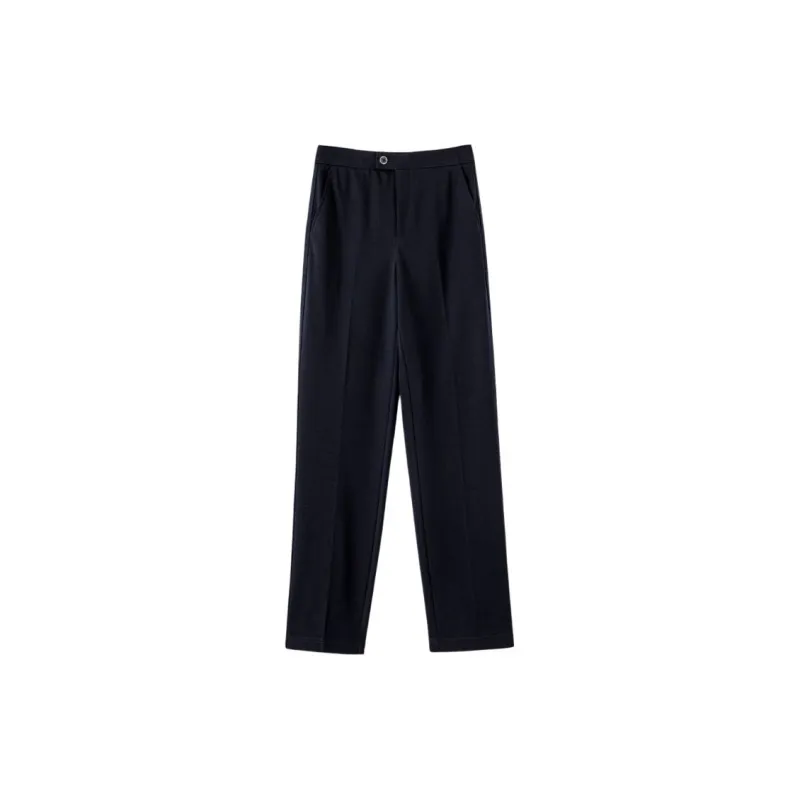 Late White Casual Pants Women's Dark Blue-2