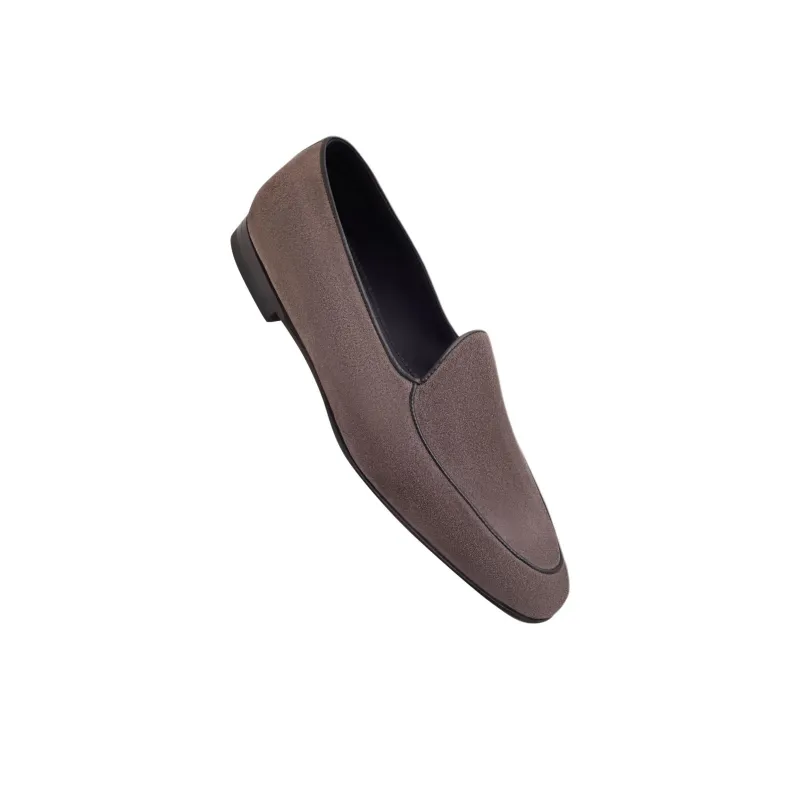 MANOLO BLAHNIK Modena Loafers Men's Gray Brown-3