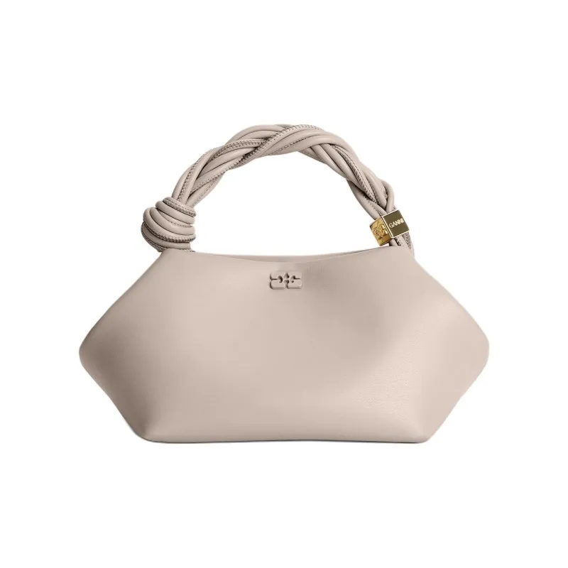 GANNI Recycled Leather One Shoulder Handbag Trumpets Women's Oyster Gray-0