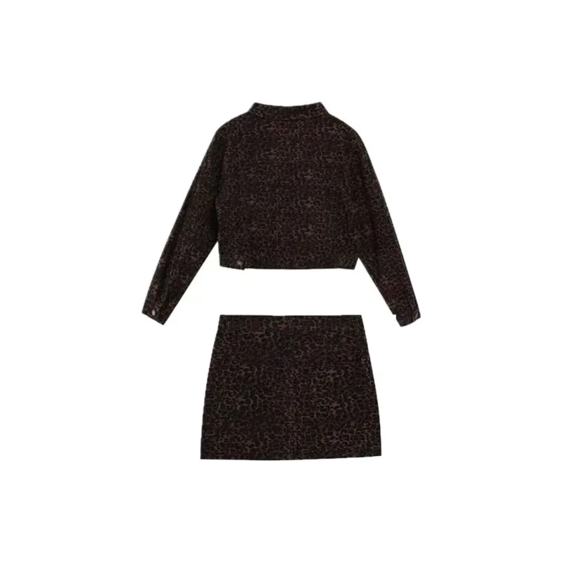 COVT Skirt Set Women's Leopard Print-1