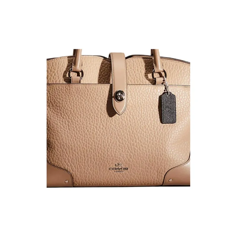 COACH Mercer Calfskin Briefcase Shoulder Bag Crossbody Bag Handbag Large Size Women's Light Brown-2