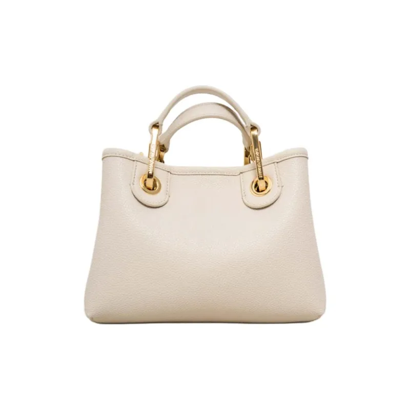 EMPORIO ARMANI Polyurethane Tote Bag, Shopping Bag, Shoulder Bag, Handbag Trumpets Women's Milk White-3