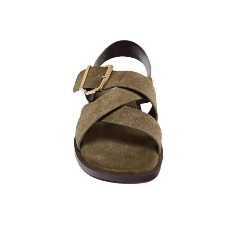 ZARA One Strap Sandals Women's Green-3