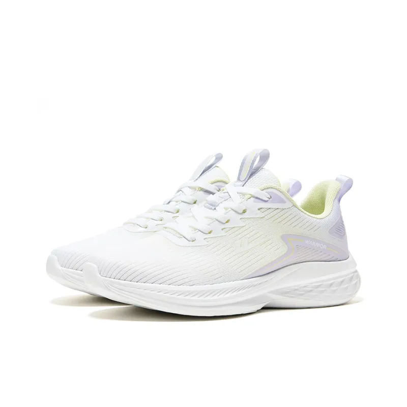 Warrior Anti-Slip And Wear-Resistant Rebound Low-Top Casual Running Shoes Women's White Purple-2