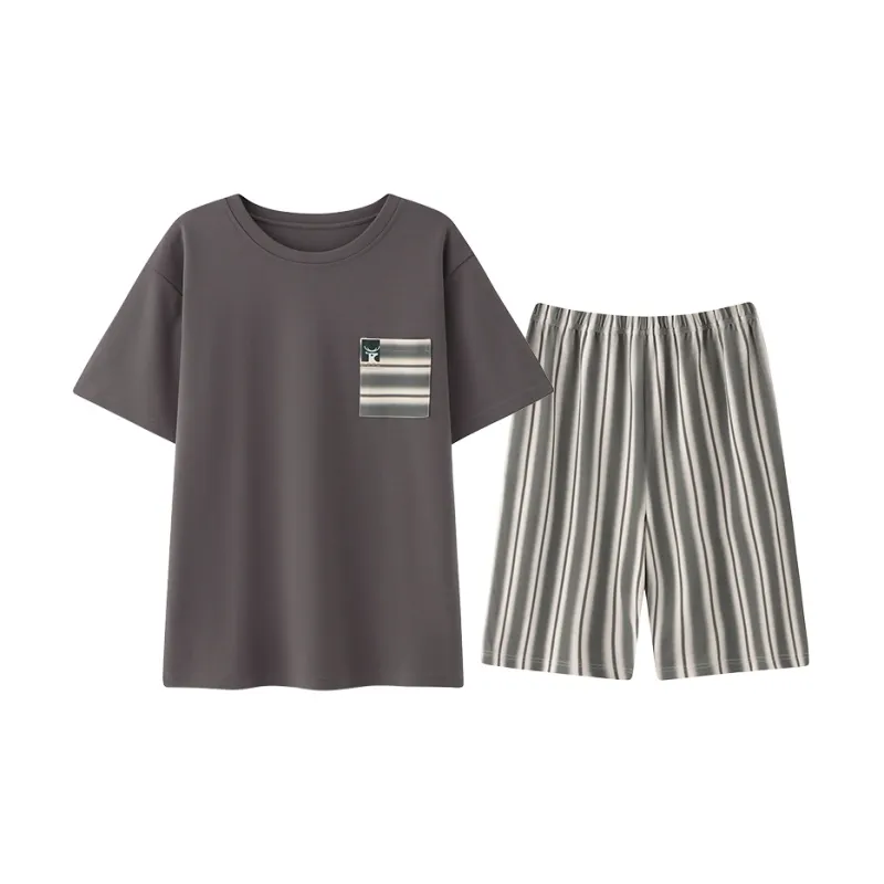 FENTENGCARE Pajama Set Men's Gray-0