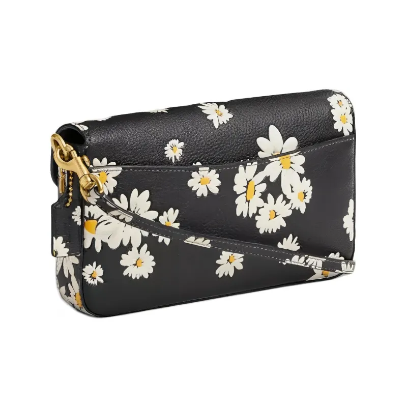 COACH Wyn Polished Pebble Leather Shoulder Bag, Crossbody Bag Trumpets Women's Black & Multicolor-1