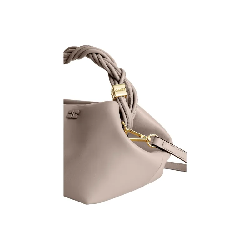 GANNI Recycled Leather One Shoulder Handbag Trumpets Women's Oyster Gray-5