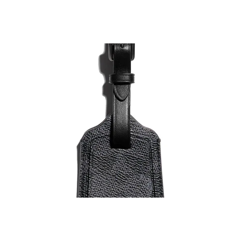 COACH Luggage Tag Canvas With Cow Leather Luggage Label Bag Accessory Men's Black-1