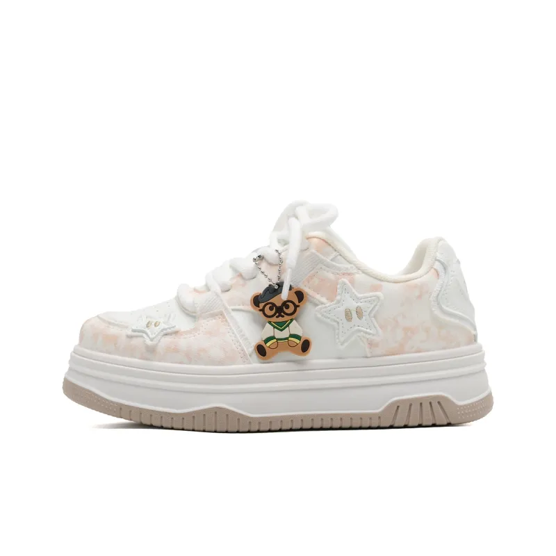Teddy Bear Collection Slip Resistant Height Increasing Low Top Skateboard Shoes Women's-1