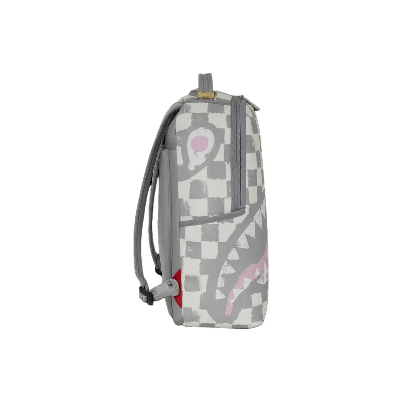 SPRAYGROUND Artificial Leather Backpack Unisex Gray White-3