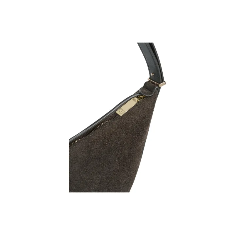 TOTEME Suede Scooped Sling Shoulder Bag-3
