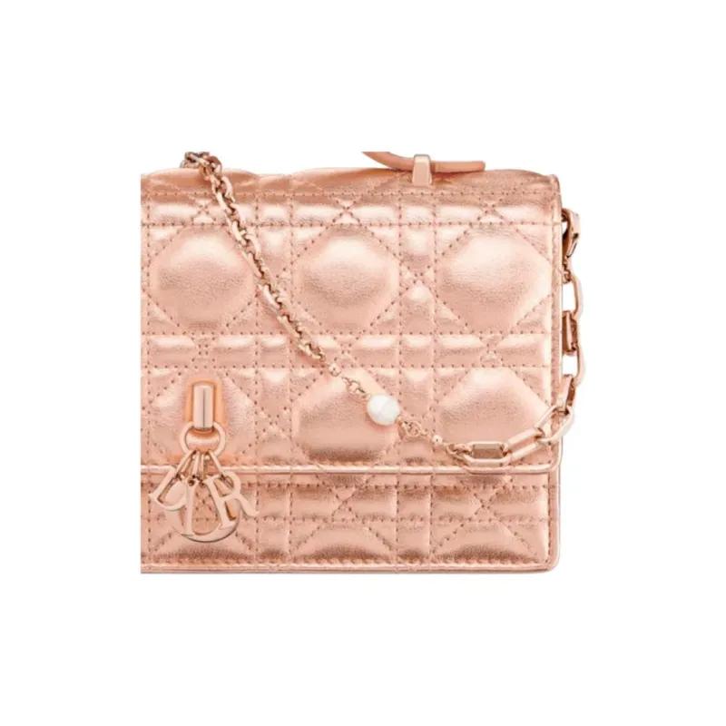 DIOR My Dior Calfskin Shoulder Bag Crossbody Bag Handbag Mini Women's Metallic-5