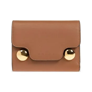 MARNI Logo Embossed Studded Wallet