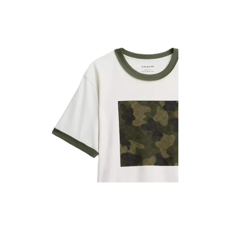COACH Camo In Organic Cotton T Shirt Men's White-4