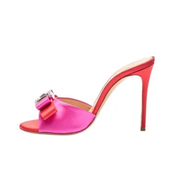 Casadei Julia Slide Slippers 10cm Women's Rose Red