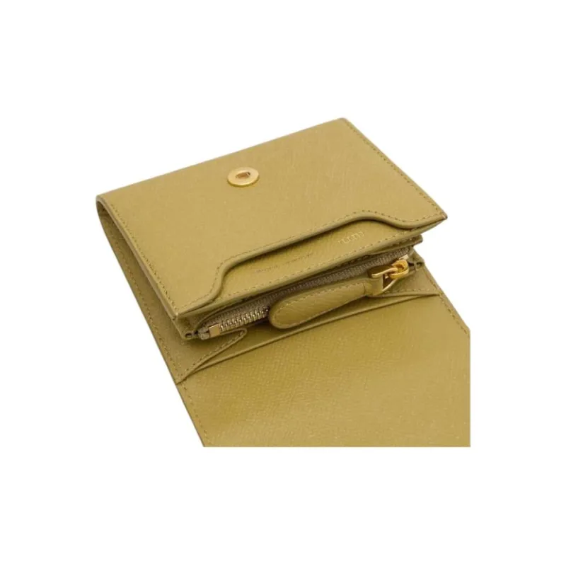 AMIPARIS Cow Leather Card Holder Women's Brown & Brass-2