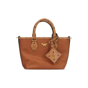 MCM Aren Nylon Tote Bag Shopping Bag Shoulder Bag Crossbody Bag Handbag Extra Mini Women's Brown