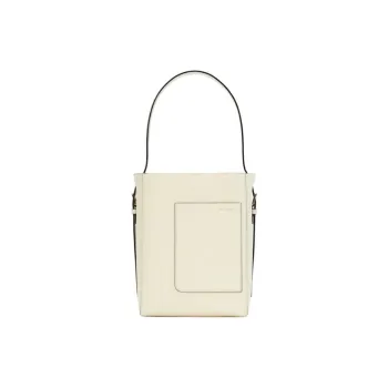 Valextra Calfskin Bucket Bag, Shoulder Bag Trumpets Women's White
