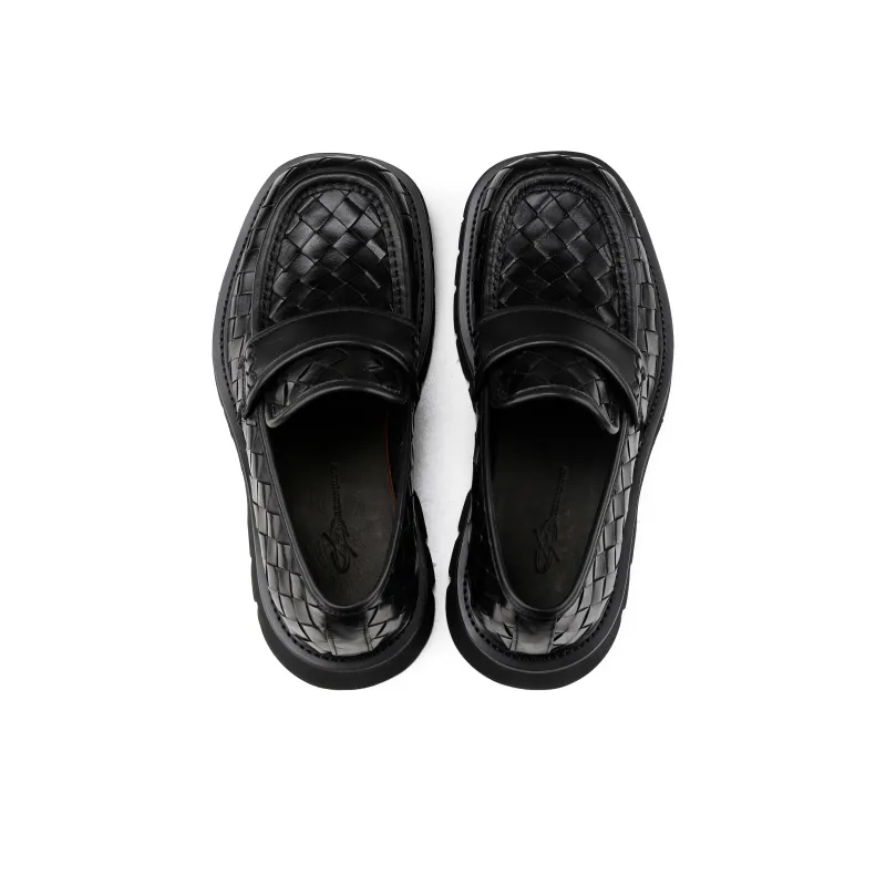 HANQIAORIJI Black Blood Series Loafers Unisex Black-5