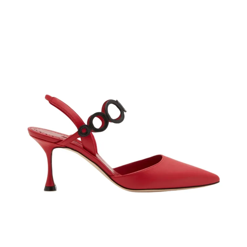 MANOLO BLAHNIK Sidi Slim Heel High Heels 7cm Women's Red-1