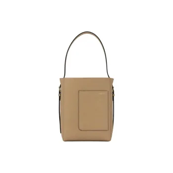 Valextra Calfskin Bucket Bag, Shoulder Bag Women's Khaki