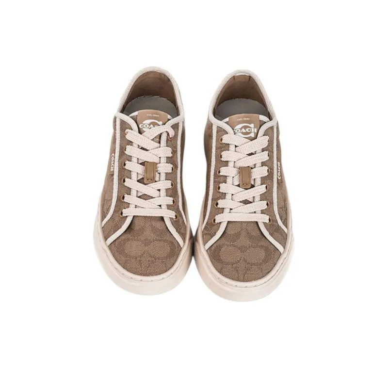 COACH Low Top Skateboard Shoes Women's Brown-3