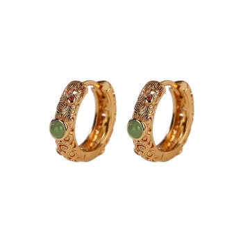 Royal Heaven's Choice Hetian Jade Earrings Jasper Unisex