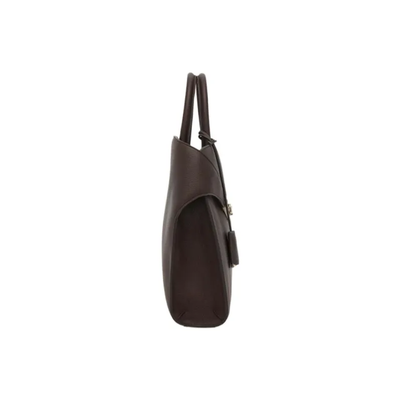 FERRAGAMO Hug Calfskin Portable Briefcases Men's Dark Brown-2