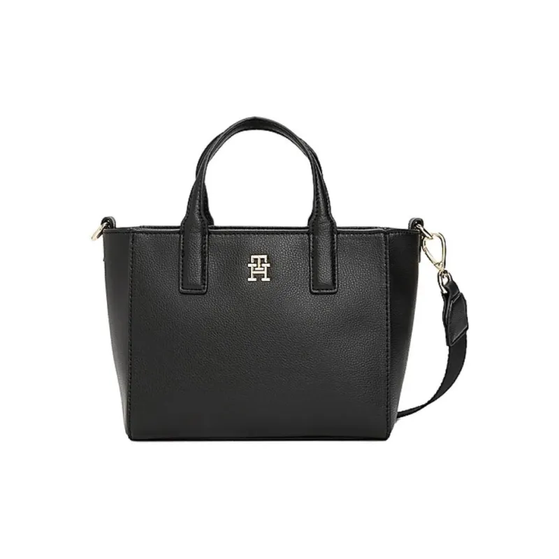 Tommy Hilfiger Polyester Tote Bag, Shopping Bag, Shoulder Bag, Crossbody Bag, Handbag Regular Women's Black-0