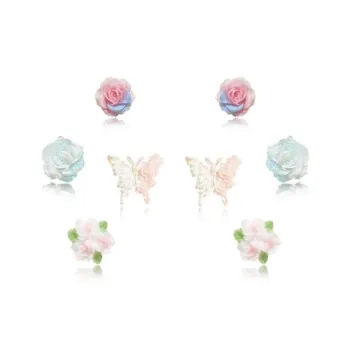 Inkopper 925 Silver Needles Stud Earrings Women's