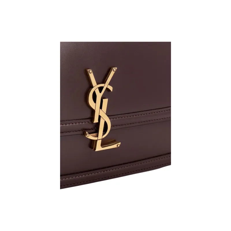 SAINT LAURENT Leather Crossbody Bag, Shoulder Bag Women's Brown-4