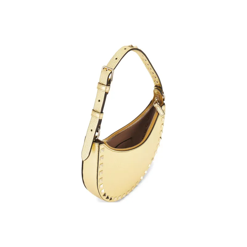 Valentino Rockstud Calfskin Shoulder Bag Mini Women's Gold-3