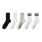 Pure Black+Pure White+Pure Gray+2 White Double Stripe