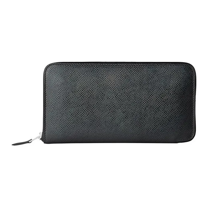 HERMES Epsom Calfskin Wallet Unisex Noir Black-0