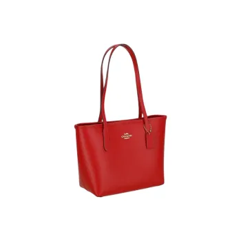 COACH City Cow Split Leather Tote Bag, Shopping Bag, Shoulder Bag Medium Size Women's Red