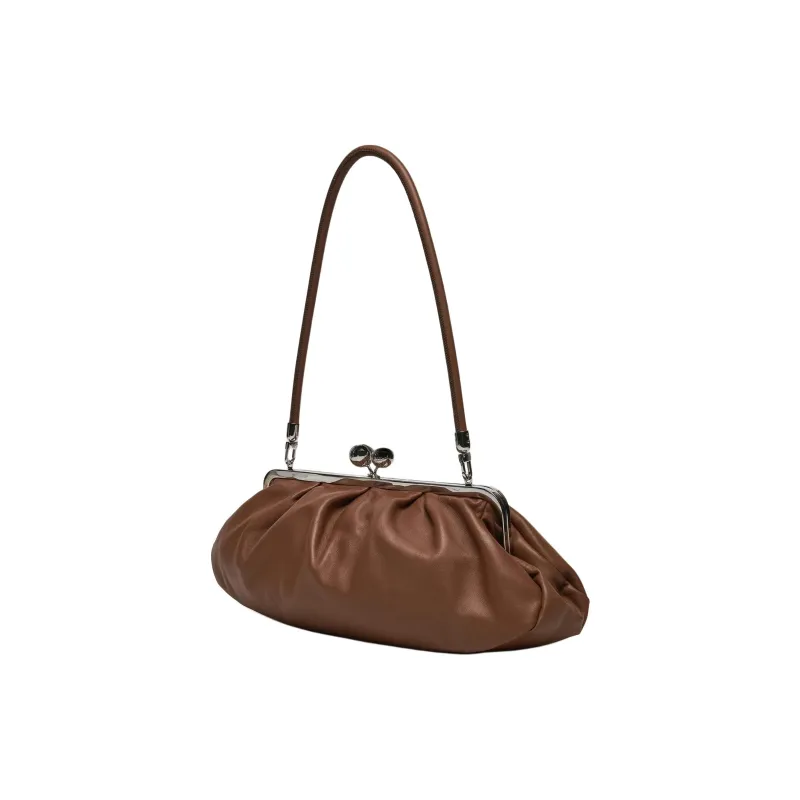 WEEKEND MaxMara Natural Leather Shoulder Bag Small Size Women's Brown-1