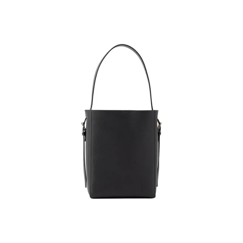 Valextra Calfskin Bucket Bag, Shoulder Bag Trumpets Women's Black-3