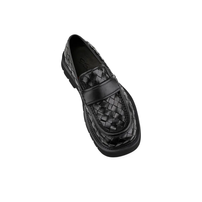 HANQIAORIJI Black Blood Series Loafers Unisex Black-2