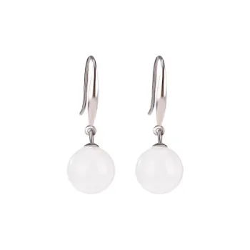 Royal Heaven's Choice Hetian Jade Earrings Pale Greenish White Jade Unisex