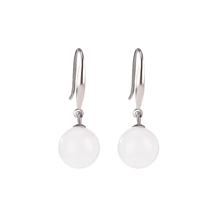 Royal Heaven's Choice Hetian Jade Earrings Pale Greenish White Jade Unisex-0