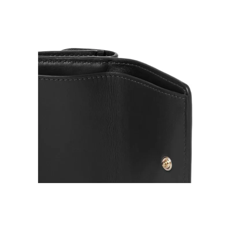 Chloe Shiny Calfskin Wallet Mini Women's Black-4