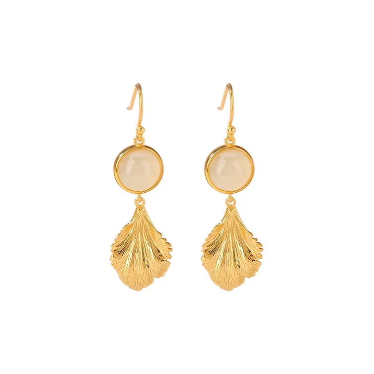 Royal Heaven's Choice Earrings Pale Greenish White Jade Unisex-0