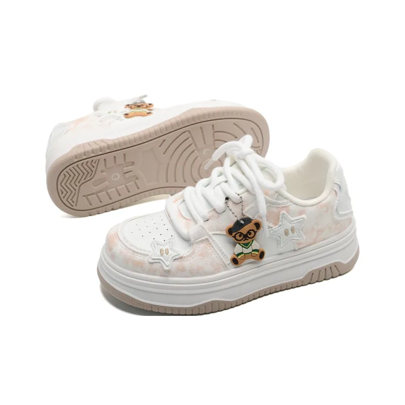 Teddy Bear Collection Slip Resistant Height Increasing Low Top Skateboard Shoes Women's-5